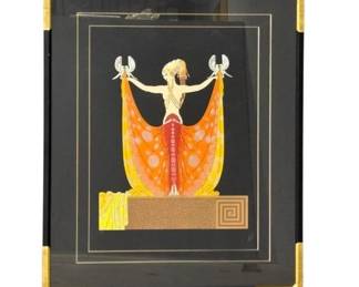 Erte' Art Deco "Venus" Signed and Limited Edition Embossed Serigraph 56/300