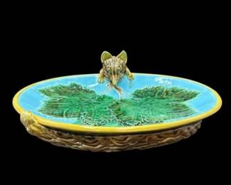 George Jones Majolica Dish with Fox Head