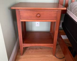 H31 - $175 PAIR of Ethan Allen Nightstands. Measures 23" wide x 17" deep x 28" tall. One is in very good condition and one has more surface wear. 