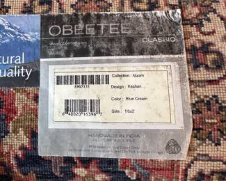 H59 - $40. Obeetee Classic SMALL Wool Rug. 18" x 24". 