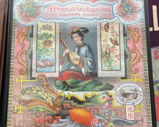 H10 - $90 ALL. J S Staedtler Pencil Advertising. Out of the frame they are glossy paper like a poster - nothing on the backs. Great colorful Pencil Art! 