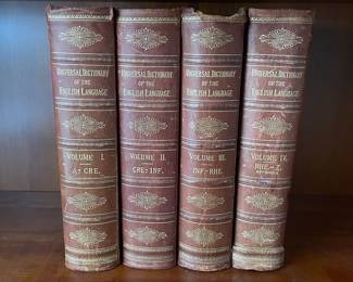 H72 - $100. 1898 Universal Dictionary - 4 Volumes. 