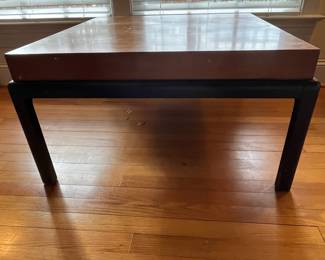 H22 - $40. Heavy - Solid Wood Coffee Table. Top has some wear. Measures 32" square x 17.25" tall. 