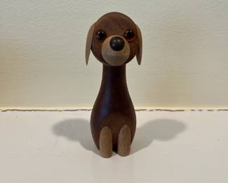 H81 - $40. MCM Laurids Lonborg Denmark Teak Dog / Puppy. Approx 4" tall. 