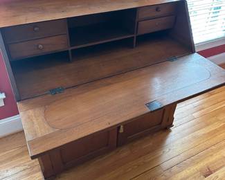 H8 - $325. Antique Secretary. Measures 44" wide x 21" deep x 40.5" tall. 33" deep with desk out. 
