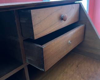 H8 - $325. Antique Secretary. Measures 44" wide x 21" deep x 40.5" tall. 33" deep with desk out. 