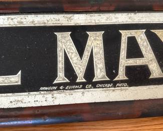 Rawson & Evans Co. Chicago Sign Makers. H11 - $850. Antique, wooden framed & mirrored, Carl Mayer Jewelry Store Sign. Rawson & Evans Co. Chicago Sign Makers. Measures 6' x 7.5". 