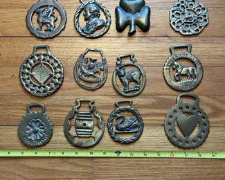 H40 - $60. Brass Horse Medallions. Lot of 12. 
