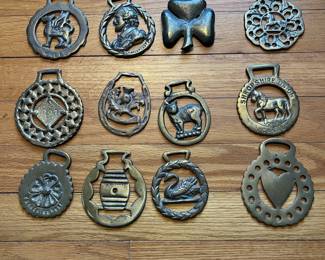 H40 - $60. Brass Horse Medallions. Lot of 12. 