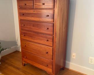 H1 - $250. "Shaker Sampler Collection" by Jamestown Sterling. 7 Drawer Chest of Drawers. Solid wood. All drawers slide as they should! Measures 36" wide x 18" deep x 53" tall. Has some scratches - see photos. 