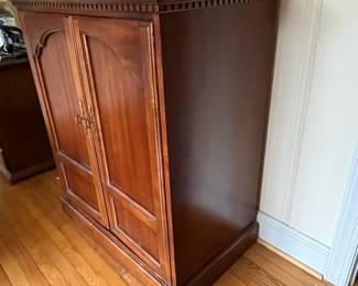 H20 - $40. Media Cabinet. Door slide inside when open. Measures 36.5" wide x 21" deep x 43.5" tall. 