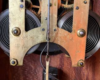 H23 - $60. 1890s Antique American Ansonia Pulford Oak Mantle Clock. Measures 11.75" x 14.75" tall. Chimes but does not work correctly. 