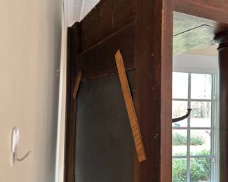 H7 - $550. Pier Mirror & Antique Hall Tree with Lidded Storage Bench. Old / Original  Beveled Mirror. Measures 43.5" wide x 20" deep x 88" tall.  PLEASE CHECK MEASUREMENTS AND HAVE HELP TO MOVE!