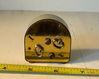 H39 - $25. 1950's Junghans Mini Travel Alarm Clock. Made in Germany - Art Deco Style. 