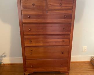 H1 - $250. "Shaker Sampler Collection" by Jamestown Sterling. 7 Drawer Chest of Drawers. Solid wood. All drawers slide as they should! Measures 36" wide x 18" deep x 53" tall. Has some scratches - see photos. 
