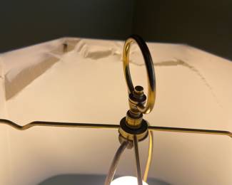 H35 - $35. Brass Floor Lamp. Measures 60" tall. Needs new shade. 