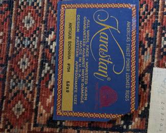 Karastan Wool Area Rug. "Antique Bokhara" #734. 5.9 x 9'. 