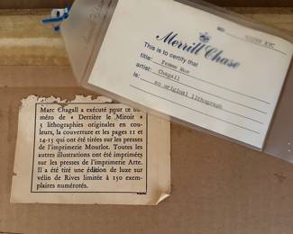 H91 - $195. Marc Chagall "Femme Nue" Lithograph. Measures 18.5" x 22.5". 