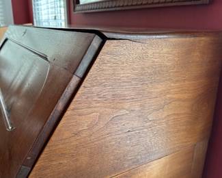 H8 - $325. Antique Secretary. Measures 44" wide x 21" deep x 40.5" tall. 33" deep with desk out. 