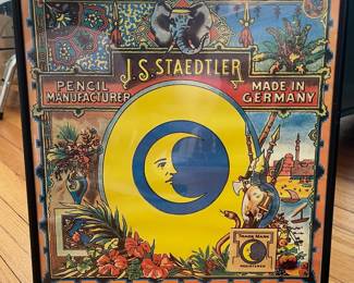 H10 - $90 ALL. J S Staedtler Pencil Advertising. Out of the frame they are glossy paper like a poster - nothing on the backs. Great colorful Pencil Art! 