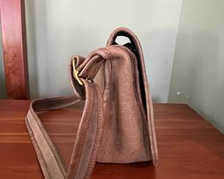 H47 - $110. 1970s Coach Tan USA Leather Messenger Flap Pouch Bag. Measures 10" wide x 4" deep x 9" tall. 