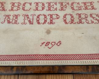 H14 - $225. 1896 Sampler. Framed it measures 19.5" x 18". 