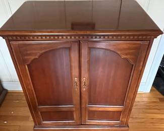 H20 - $40. Media Cabinet. Door slide inside when open. Measures 36.5" wide x 21" deep x 43.5" tall. 