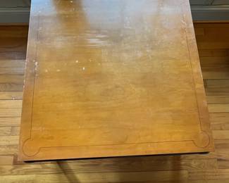 H22 - $40. Heavy - Solid Wood Coffee Table. Top has some wear. Measures 32" square x 17.25" tall. 