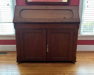 H8 - $325. Antique Secretary. Measures 44" wide x 21" deep x 40.5" tall. 33" deep with desk out. 
