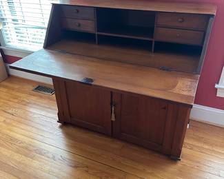 H8 - $325. Antique Secretary. Measures 44" wide x 21" deep x 40.5" tall. 33" deep with desk out. 