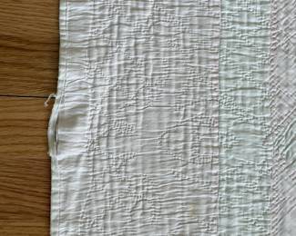 H52 - $65. Hand Quilted and Hand Embroidered. Measures 70" x 78". Does have some staining - no big holes, rips etc. 