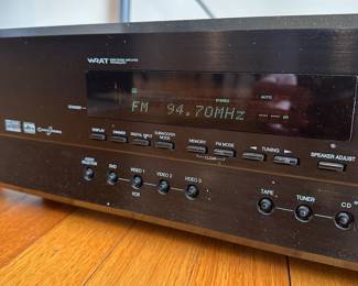 H79 - $30. Onkyo TX-SR500 Receiver with remote. Powers on and appears to work - did not test with speakers. 