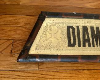 H11 - $850. Antique, wooden framed & mirrored, Carl Mayer Jewelry Store Sign. Rawson & Evans Co. Chicago Sign Makers. Measures 6' x 7.5". 