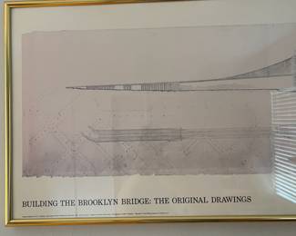 H2 - $250. "Building the Brooklyn Bridge : The Original Drawings" Whitney Museum of American Art - Downtown Branch - May 26 - August 13, 1976. Measures 59" wide x 17" tall. 