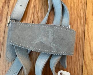 H83 - $65. Authentic 1950s Austrian Boy Scouts Lederhosen. Large Boys Size. 