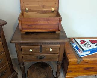 Ethan Allen antiqued pine nightstand