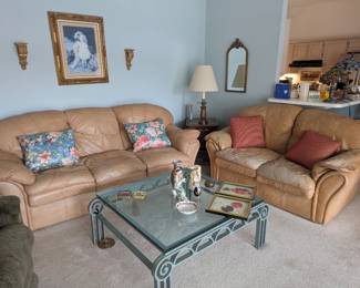 Leather Couch and Loveseat 