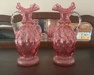 FENTON CRANBERRY GLASS PITCHERS