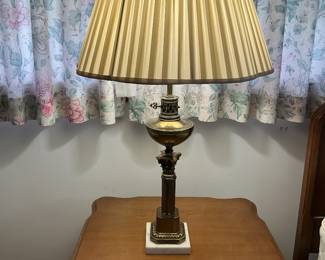 BRASS LAMP WITH MARBLE BASE