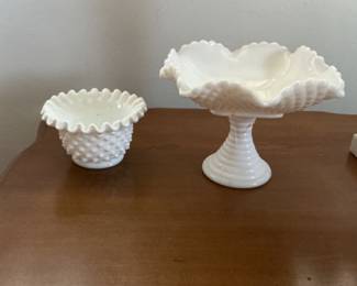 HOBNAIL MILK GLASS 