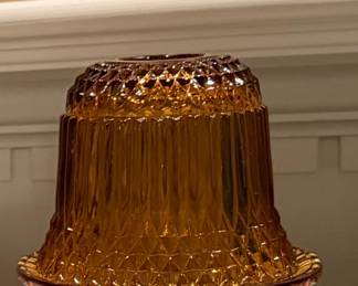 Amber glass fairy lamp