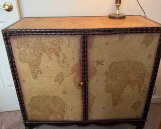 Cabinet with world maps 