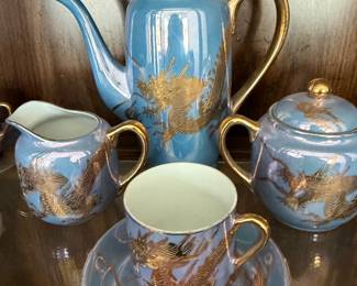 Luster with dragon tea set 