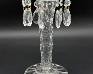 66 VintagePressedGlassDropCandlestickHolderwPrisms
