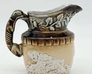 39 VintageBourneDenbyStonewarePitcherwHoundHandle