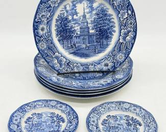 112 VintageLibertyBlueStaffordshireIronstonePlates