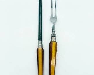 67 VintageSheffieldBakeliteHandlesCarvingKitchenUtensils