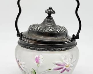 22 AntiqueSilverPlateHoneyJar