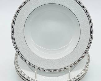 120 Setof4MikasaPlatinumRibbonFineChinaPlates