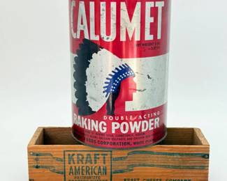 52 VintageCalumetBakingPowderKraftCheeseContainers